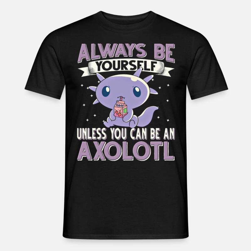 Axolotl - Männer T-Shirt - Schwarz