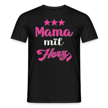 Mama mit Herz für werdende Mutter Mama Schwanger - Männer T-Shirt - Schwarz - Vorne - AI Model Male 178 light (178cm)