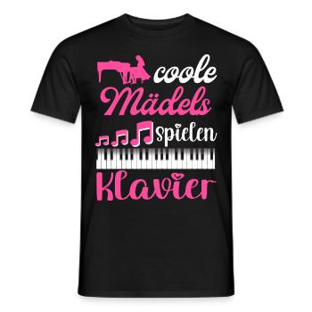 Coole Mädels spielen Klavier Damen - Männer T-Shirt - Schwarz - Vorne - AI Model Male 178 light (178cm)