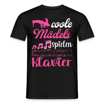 Coole Mädels spielen Klavier Damen - Männer T-Shirt - Schwarz - Vorne - AI Model Male 178 light (178cm)