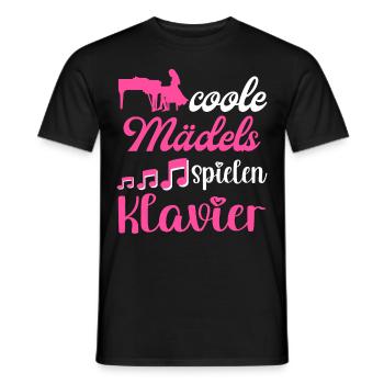 Coole Mädels spielen Klavier Damen - Männer T-Shirt - Schwarz - Vorne - AI Model Male 178 light (178cm)