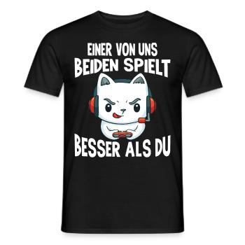 Der Controller Soll Mit Dir Sein. Videospiele - Männer T-Shirt - Schwarz - Vorne - AI Model Male 178 light (178cm)