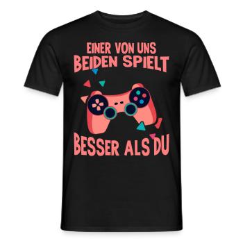 Der Controller Soll Mit Dir Sein. Videospiele - Männer T-Shirt - Schwarz - Vorne - AI Model Male 178 light (178cm)