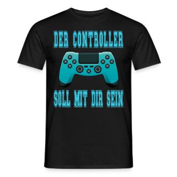 Der Controller Soll Mit Dir Sein. Videospiele - Männer T-Shirt - Schwarz - Vorne - AI Model Male 178 light (178cm)