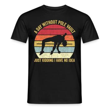 Saut à la perche amusant Saut à la perche - T-shirt homme - noir - Devant - AI Model Male 178 light (178cm)