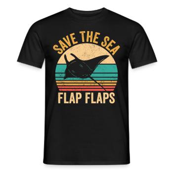 Lustige Manta Rochen Stachelrochen Rette das Meer - Männer T-Shirt - Schwarz - Vorne - AI Model Male 178 light (178cm)