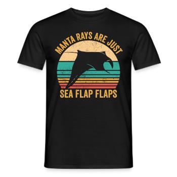 Lustige Manta Rochen Stachelrochen sind nur Meeres - Männer T-Shirt - Schwarz - Vorne - AI Model Male 178 light (178cm)