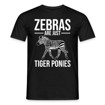 Les zèbres drôles ne sont que des poneys tigres - T-shirt homme - noir - Devant - AI Model Male 178 light (178cm)