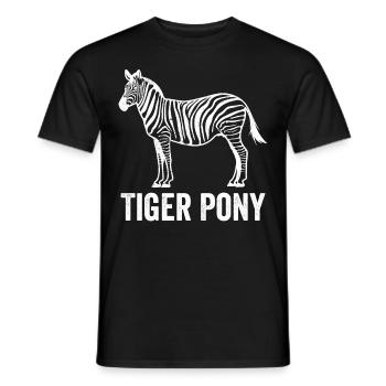 Funny Zebra Tiger Pony - Men's T-Shirt - black - Front - AI Model Male 178 light (178cm)