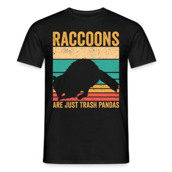 Les ratons laveurs drôles ne sont que des pandas poubelles rétro - T-shirt homme - noir - Devant - AI Model Male 178 light (178cm)