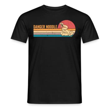 Drôle de serpent danger nouilles rétro - T-shirt homme - noir - Devant - AI Model Male 178 light (178cm)