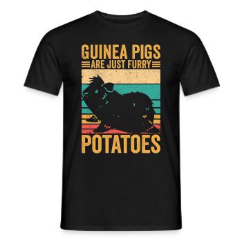 Lustige Meerschweinchen sind nur pelzige Kartoffel - Männer T-Shirt - Schwarz - Vorne - AI Model Male 178 light (178cm)
