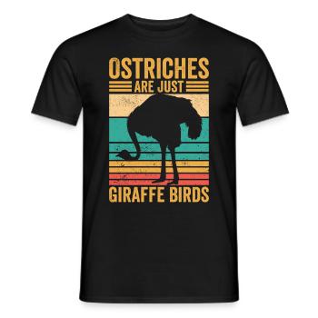 Drôles d’autruches ne sont que des girafes oiseaux rétro - T-shirt homme - noir - Devant - AI Model Male 178 light (178cm)