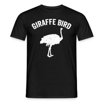 Funny Ostrich Giraffe Bird - Men's T-Shirt - black - Front - AI Model Male 178 light (178cm)