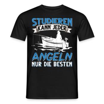 Studieren Kann Jeder Angeln nur die Besten - Männer T-Shirt - Schwarz - Vorne - AI Model Male 178 light (178cm)