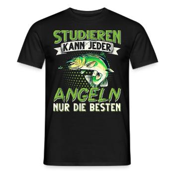 Studieren Kann Jeder Angeln nur die Besten - Männer T-Shirt - Schwarz - Vorne - AI Model Male 178 light (178cm)