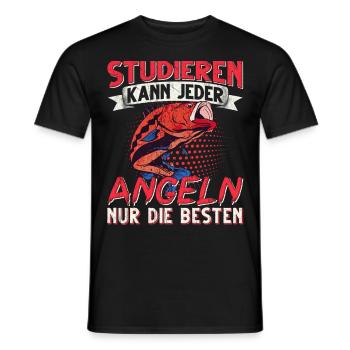 Studieren Kann Jeder Angeln nur die Besten - Männer T-Shirt - Schwarz - Vorne - AI Model Male 178 light (178cm)
