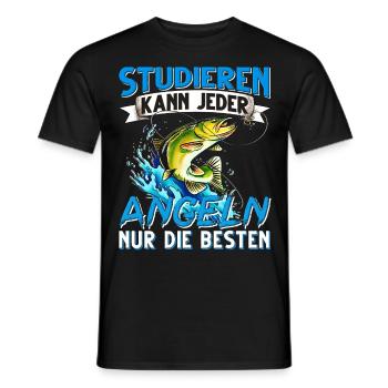 Studieren Kann Jeder Angeln nur die Besten - Männer T-Shirt - Schwarz - Vorne - AI Model Male 178 light (178cm)