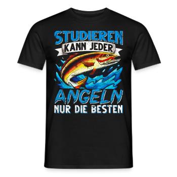 Studieren Kann Jeder Angeln nur die Besten - Männer T-Shirt - Schwarz - Vorne - AI Model Male 178 light (178cm)