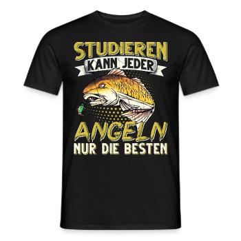 Studieren Kann Jeder Angeln nur die Besten - Männer T-Shirt - Schwarz - Vorne - AI Model Male 178 light (178cm)