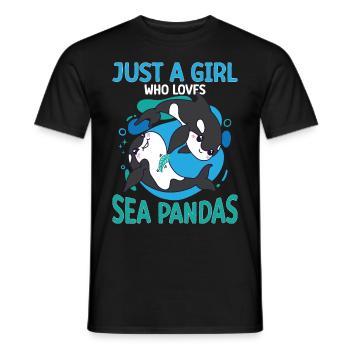 Drôle d’orque Whale Sea Panda - T-shirt homme - noir - Devant - AI Model Male 178 light (178cm)