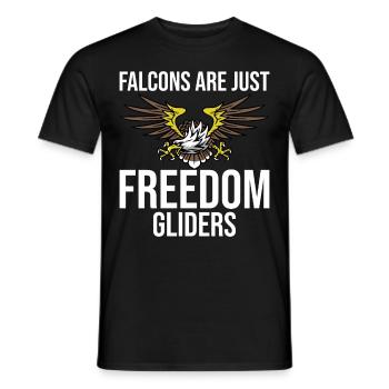 Merry falcons are just freedom gliders - Men's T-Shirt - black - Front - AI Model Male 178 light (178cm)