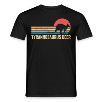 Drôle de Kangourou Tyrannosaure Cerf Rétro - T-shirt homme - noir - Devant - AI Model Male 178 light (178cm)