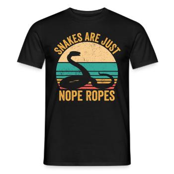 Funny snake are just Nope ropes retro - Men's T-Shirt - black - Front - AI Model Male 178 light (178cm)