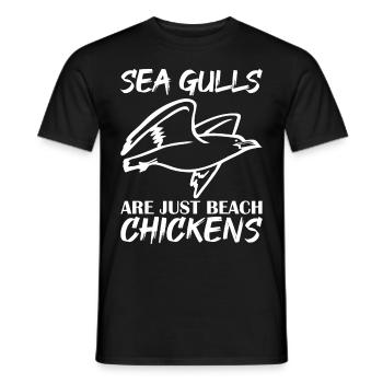 Joyeux Mouettes Mouettes ne sont que des poulets de plage - T-shirt homme - noir - Devant - AI Model Male 178 light (178cm)