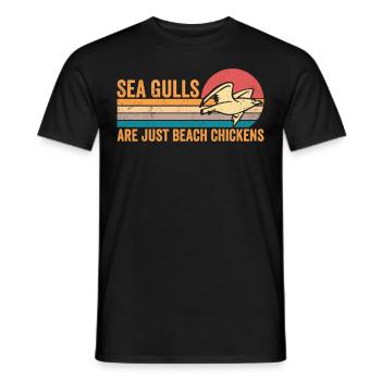 Lustige Möwe Seemöwe sind nur Strandhühner - Männer T-Shirt - Schwarz - Vorne - AI Model Male 178 light (178cm)