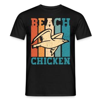 Mouette mouette Poulet de plage Rétro drôle - T-shirt homme - noir - Devant - AI Model Male 178 light (178cm)
