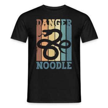 Snake Danger Noodle Rétro - T-shirt homme - noir - Devant - AI Model Male 178 light (178cm)
