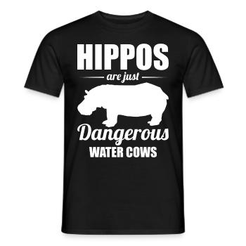 Drôle d’hippopotame hippopotame - T-shirt homme - noir - Devant - AI Model Male 178 light (178cm)