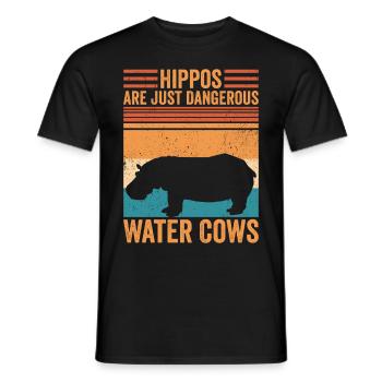 Drôle d’hippopotame Hippopotame - T-shirt homme - noir - Devant - AI Model Male 178 light (178cm)