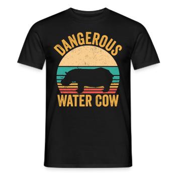 Lustiges Nilpferd Nilpferd Gefährliches Wasser Kuh - Männer T-Shirt - Schwarz - Vorne - AI Model Male 178 light (178cm)