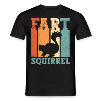 Funny Skunk Fart Squirrel Retro - Men's T-Shirt - black - Front - AI Model Male 178 light (178cm)