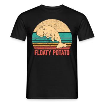 Lustige Seekuh Floaty Kartoffel Retro - Männer T-Shirt - Schwarz - Vorne - AI Model Male 178 light (178cm)