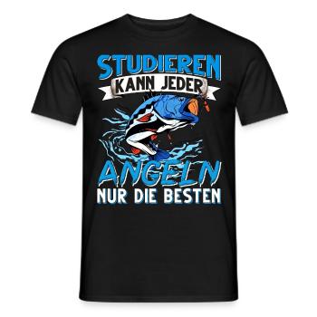 Studieren Kann Jeder Angeln nur die Besten - Männer T-Shirt - Schwarz - Vorne - AI Model Male 178 light (178cm)
