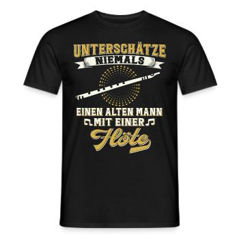 Flöte Orchester Flötenspieler Musik Flötist - Männer T-Shirt - Schwarz - Vorne - AI Model Male 178 light (178cm)