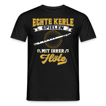 Flöte Orchester Flötenspieler Musik Flötist - Männer T-Shirt - Schwarz - Vorne - AI Model Male 178 light (178cm)