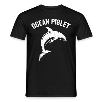 Drôle de porcelet océanique de dauphin - T-shirt homme - noir - Devant - AI Model Male 178 light (178cm)