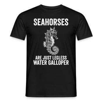Lustige Seepferdchen sind nur beinlose Wassergalop - Männer T-Shirt - Schwarz - Vorne - AI Model Male 178 light (178cm)