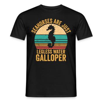 Lustige Seepferdchen sind nur beinlose Wassergalop - Männer T-Shirt - Schwarz - Vorne - AI Model Male 178 light (178cm)