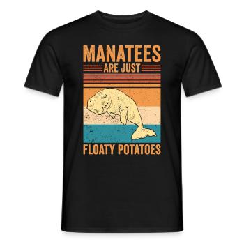 Lustige Seekühe sind einfach schwimmende Kartoffel - Männer T-Shirt - Schwarz - Vorne - AI Model Male 178 light (178cm)