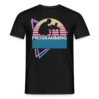 Programming Programmer Retro - Men's T-Shirt - black - Front - AI Model Male 178 light (178cm)