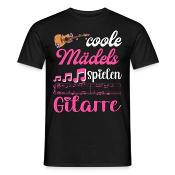 Gitarrenspielerin Gitarristin Coole Mädels - Männer T-Shirt - Schwarz - Vorne - AI Model Male 178 light (178cm)