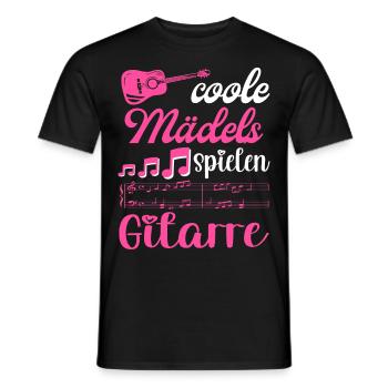 Gitarrenspielerin Gitarristin Coole Mädels - Männer T-Shirt - Schwarz - Vorne - AI Model Male 178 light (178cm)