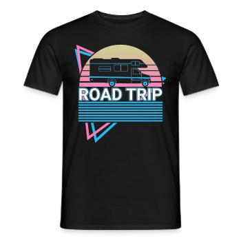 Road Trip Rétro - T-shirt homme - noir - Devant - AI Model Male 178 light (178cm)