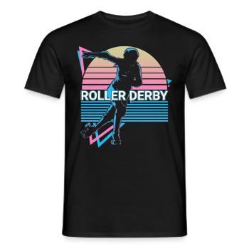 Roller Derby Retro - Männer T-Shirt - Schwarz - Vorne - AI Model Male 178 light (178cm)