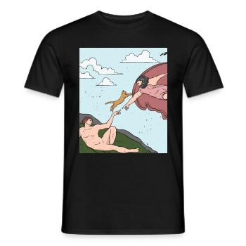 Histoire de l’art Arts visuels Michelangelo Chat - T-shirt homme - noir - Devant - AI Model Male 178 light (178cm)